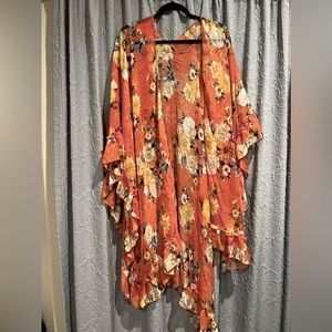 Coral Floral Cover Up